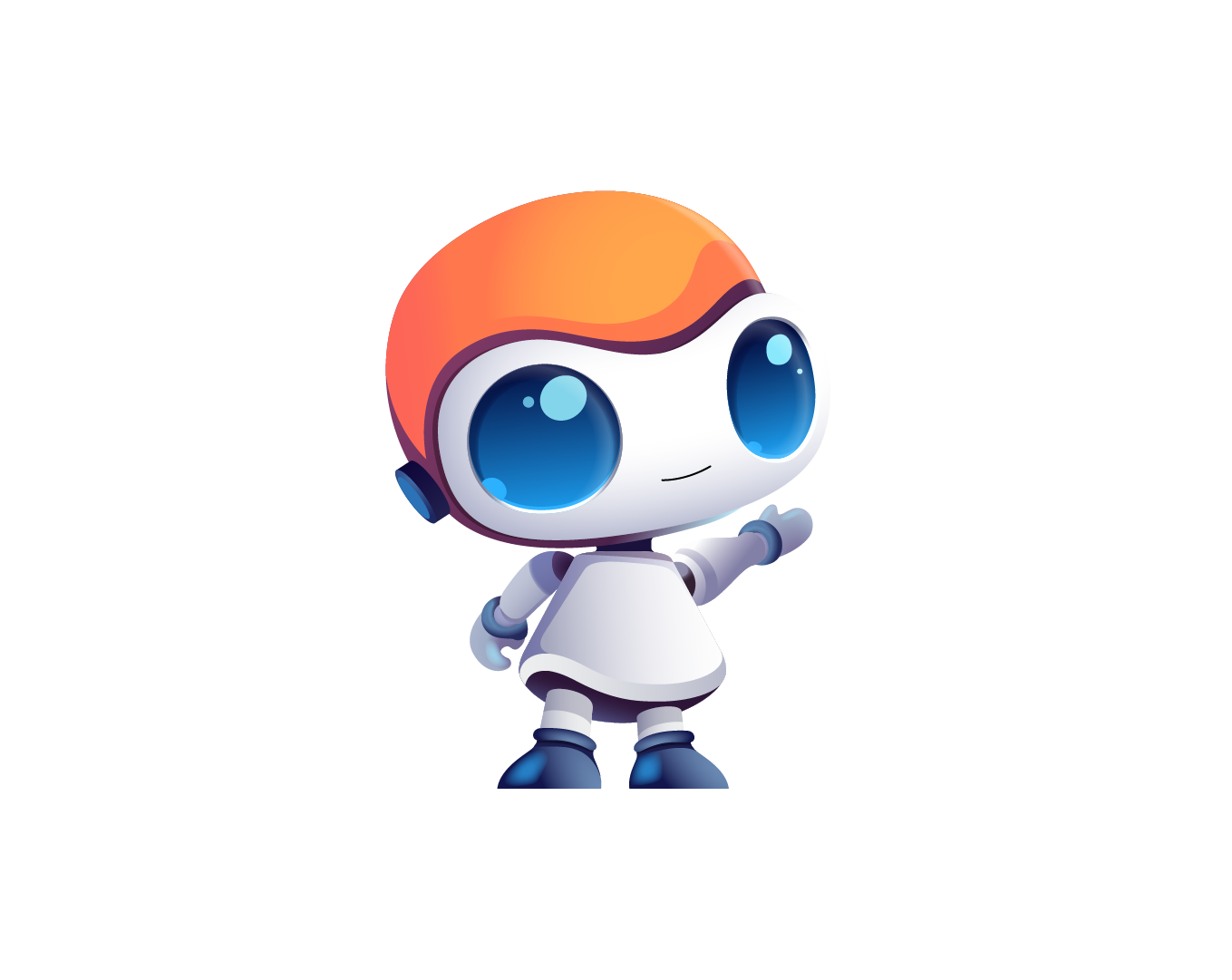 Vally, the valantic AI mascot, waving hello